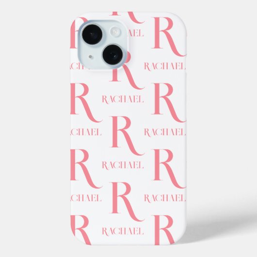 Gepersonaliseerde Monogram Naam Minimale Stijlvoll Case-Mate iPhone Case (Achterkant)