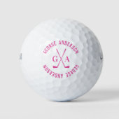 Gepersonaliseerde monogram & Naam modern minimalis Golfballen (Voorkant)