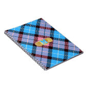 Gepersonaliseerde monogram Naam Roze Blauw Tartan Notitieboek (Rechterzijde)