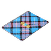 Gepersonaliseerde monogram Naam Roze Blauw Tartan Notitieboek (Linkerzijde)