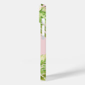 Gepersonaliseerde monogram Naam Roze Waterverf Flo Case-Mate iPhone Case (Achterkant / Links)