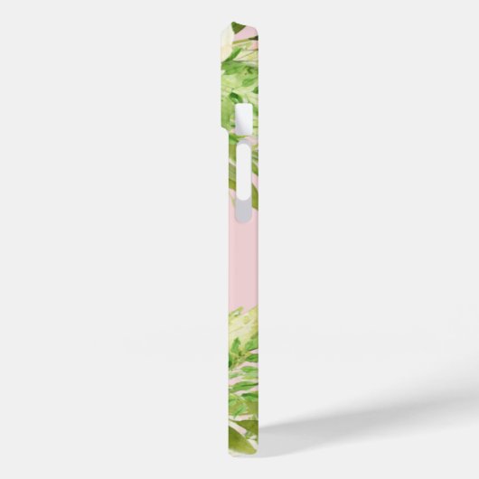 Gepersonaliseerde monogram Naam Roze Waterverf Flo Case-Mate iPhone Case (Achterkant / Links)