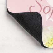Gepersonaliseerde monogram Naam Roze Waterverf Flo Muismat (Hoek)