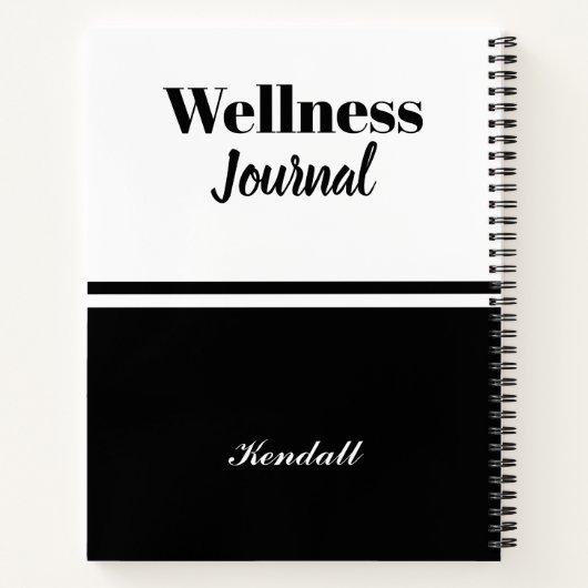Gepersonaliseerde Monogram Naam Script Wellness Jo Notitieboek (Achterkant)