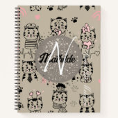 Gepersonaliseerde Monogram Naam Uniek Modern Kinde Notitieboek (Voorkant)