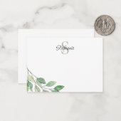 Gepersonaliseerde Monogram Naam Waterverf Notitiekaartje (Voorkant / Achterkant in situ)