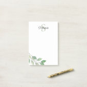 Gepersonaliseerde Monogram Naam Waterverf Post-it® Notes (Op bureau)