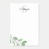 Gepersonaliseerde Monogram Naam Waterverf Post-it® Notes (Voorkant)