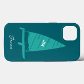 Gepersonaliseerde Monogram Naam Zeilboot Racing Bl Case-Mate iPhone Case (Achterkant (horizontaal))