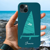 Gepersonaliseerde Monogram Naam Zeilboot Racing Bl Case-Mate iPhone Case