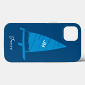 Gepersonaliseerde Monogram Naam Zeilboot Racing Bl Case-Mate iPhone Case (Achterkant (horizontaal))