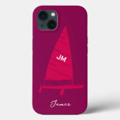 Gepersonaliseerde Monogram Naam Zeilboot Racing Ro Case-Mate iPhone Case (Achterkant)