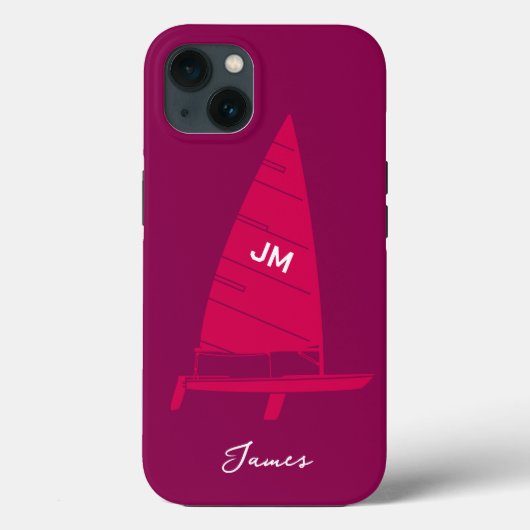 Gepersonaliseerde Monogram Naam Zeilboot Racing Ro Case-Mate iPhone Case (Achterkant)