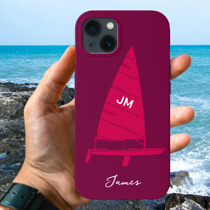 Gepersonaliseerde Monogram Naam Zeilboot Racing Ro Case-Mate iPhone Case