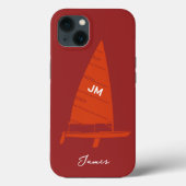 Gepersonaliseerde Monogram Naam Zeilboot Racing Si Case-Mate iPhone Case (Achterkant)