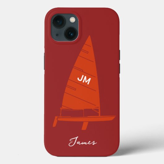 Gepersonaliseerde Monogram Naam Zeilboot Racing Si Case-Mate iPhone Case (Achterkant)