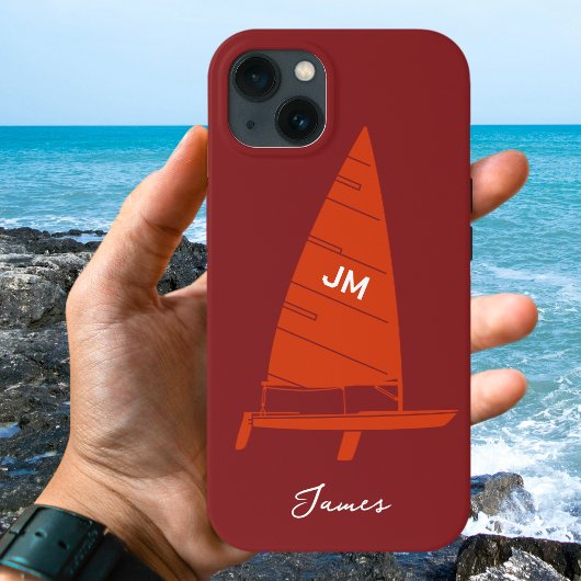 Gepersonaliseerde Monogram Naam Zeilboot Racing Si Case-Mate iPhone Case