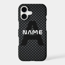Gepersonaliseerde Monogram Naam Zwart-Wit Textuur