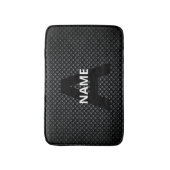 Gepersonaliseerde Monogram Naam Zwart-Wit Textuur Badmat (Voorkant Verticaal)