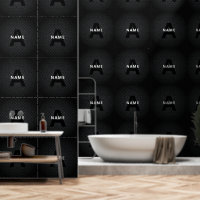 Gepersonaliseerde Monogram Naam Zwart-Wit Textuur