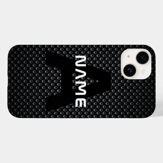 Gepersonaliseerde Monogram Naam Zwart-Wit Textuur Case-Mate iPhone Case (Achterkant (horizontaal))