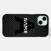 Gepersonaliseerde Monogram Naam Zwart-Wit Textuur Case-Mate iPhone Case (Achterkant (horizontaal))