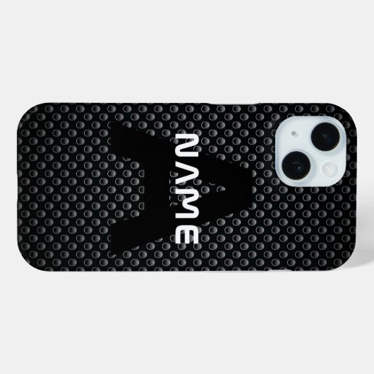 Gepersonaliseerde Monogram Naam Zwart-Wit Textuur Case-Mate iPhone Case (Achterkant (horizontaal))