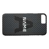 Gepersonaliseerde Monogram Naam Zwart-Wit Textuur Case-Mate iPhone Case (Achterkant (Horizontaal))