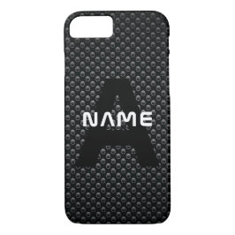 Gepersonaliseerde Monogram Naam Zwart-Wit Textuur iPhone 8/7 Hoesje