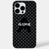 Gepersonaliseerde Monogram Naam Zwart-Wit Textuur Case-Mate iPhone Case (Achterkant)
