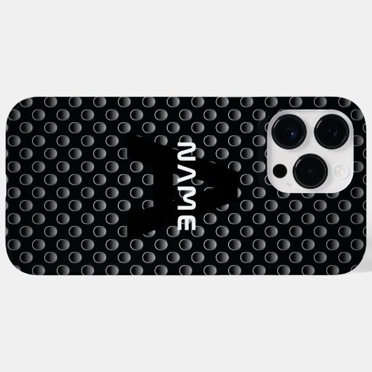 Gepersonaliseerde Monogram Naam Zwart-Wit Textuur Case-Mate iPhone Case (Achterkant (horizontaal))