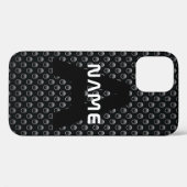 Gepersonaliseerde Monogram Naam Zwart-Wit Textuur Case-Mate iPhone Case (Achterkant (horizontaal))