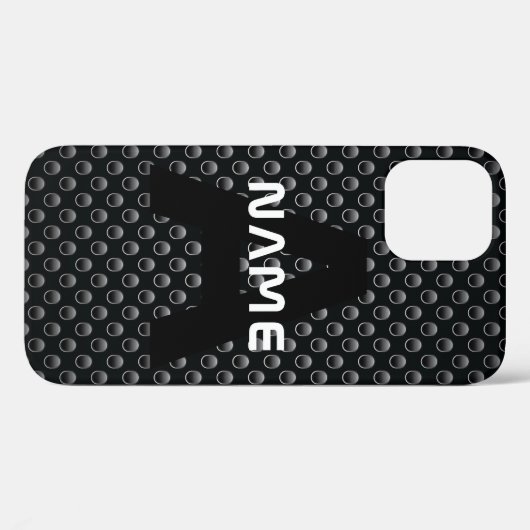 Gepersonaliseerde Monogram Naam Zwart-Wit Textuur Case-Mate iPhone Case (Achterkant (horizontaal))