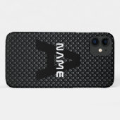 Gepersonaliseerde Monogram Naam Zwart-Wit Textuur Case-Mate iPhone Case (Achterkant (horizontaal))