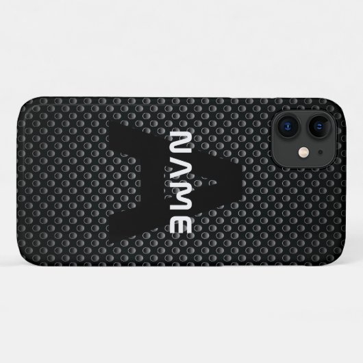 Gepersonaliseerde Monogram Naam Zwart-Wit Textuur Case-Mate iPhone Case (Achterkant (horizontaal))
