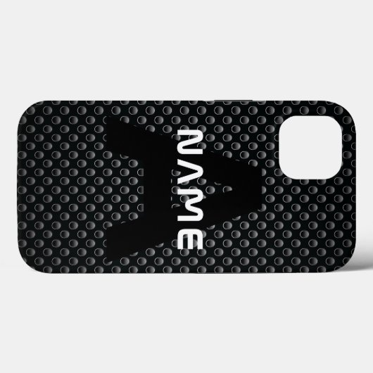 Gepersonaliseerde Monogram Naam Zwart-Wit Textuur Case-Mate iPhone Case (Achterkant (horizontaal))