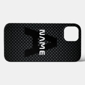 Gepersonaliseerde Monogram Naam Zwart-Wit Textuur Case-Mate iPhone Case (Achterkant (horizontaal))