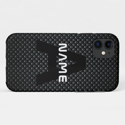 Gepersonaliseerde Monogram Naam Zwart-Wit Textuur Case-Mate iPhone Case (Achterkant (horizontaal))