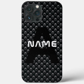 Gepersonaliseerde Monogram Naam Zwart-Wit Textuur Case-Mate iPhone Case (Achterkant)