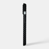 Gepersonaliseerde Monogram Naam Zwart-Wit Textuur iPhone 15 Case (Linkerkant)