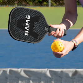 Gepersonaliseerde Monogram Naam Zwart-Wit Textuur Pickleball Paddle