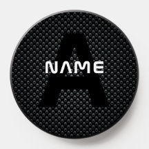 Gepersonaliseerde Monogram Naam Zwart-Wit Textuur