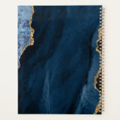 Gepersonaliseerde Monogram Navy Blue Gold Agate 20 Planner (Achterkant)