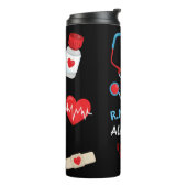 Gepersonaliseerde Monogram Nurse Art Design Grappi Thermosbeker (Gedraaid links)