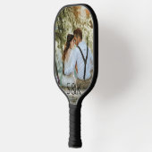Gepersonaliseerde Monogram Paar Bruiloft Foto Pickleball Paddle (Links)