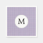 Gepersonaliseerde Monogram Paarse Houndstooth Patr Servetten (Voorkant)