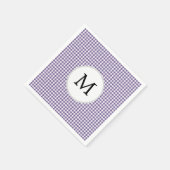 Gepersonaliseerde Monogram Paarse Houndstooth Patr Servetten (Hoek)