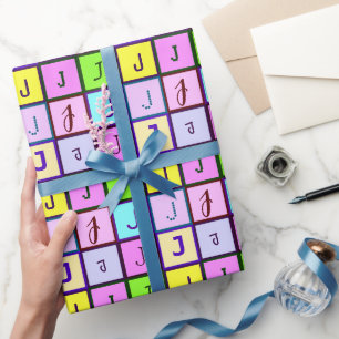 Gepersonaliseerde Monogram Pastel Kleuren voor Ver Cadeaupapier