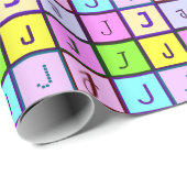 Gepersonaliseerde Monogram Pastel Kleuren voor Ver Cadeaupapier (Rol Hoek)