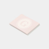 gepersonaliseerde monogram perzikbiljetten na de u post-it® notes (Schuin)